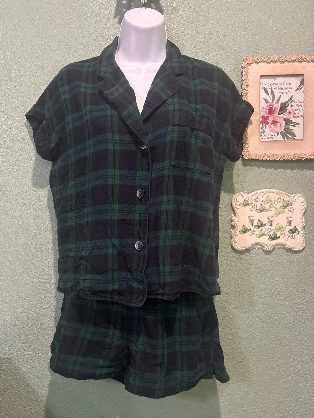 Madewell Tartan Plaid Pajama Sleepwear Set Sz XS